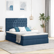 Letto con contenitore e LED con led Blu 140 x 200 cm Poliestere