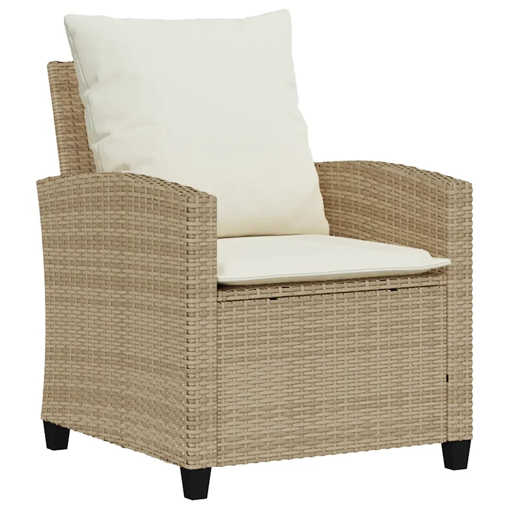 Set Divano da Giardino 6 pz con Cuscini Beige in Polyrattan 3324581