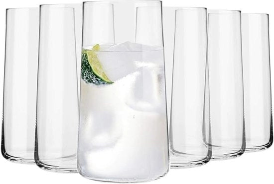 Set di bicchieri in vetro – 540 ml – Bicchieri da long drink – Design moderno – Adatto per casa, ristoranti e feste – Resistenti al lavastoviglie