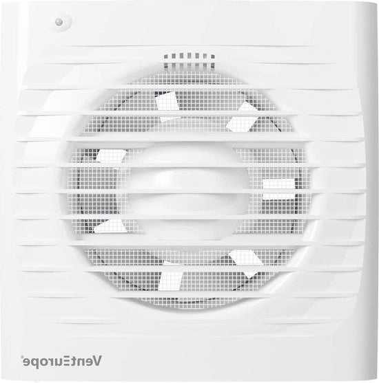 Ventilatore per bagno - Ventilatore per bagno 100 mm con valvola di ritorno - rete anti zanzare - sensore di umidità dell'aria