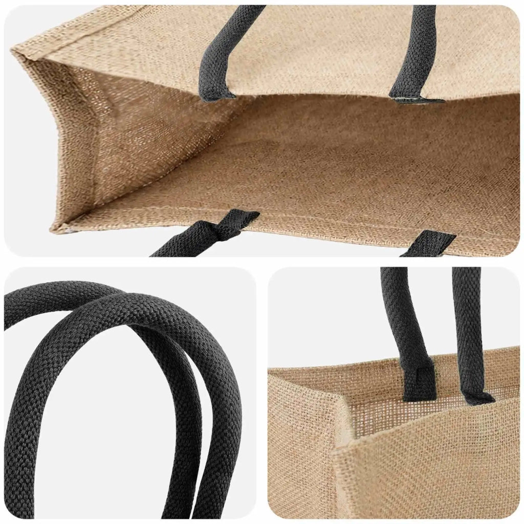 Borse in juta 10 Naturale e Nero 42 x 33 x 19 cm 42012282