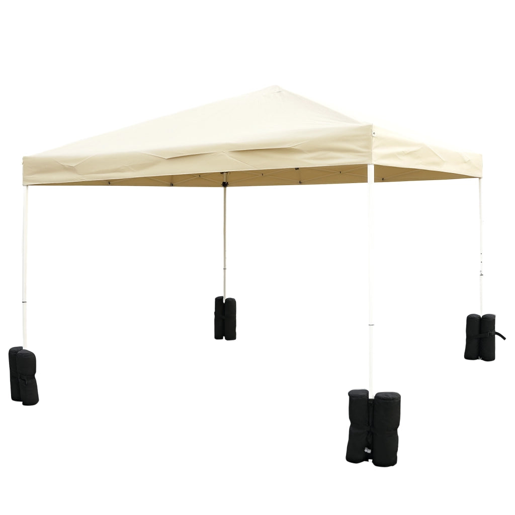 Set di Piedi per Gazebo Pieghevole ¨C zephmum ¨C 4 Pezzi Nero