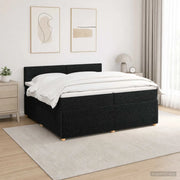 Letto box spring con materasso Nero 200 x 200 cm Tessuto 3453011
