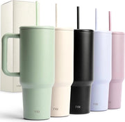 Bicchiere di acciaio inossidabile isolato a 0°C 1200 ml con manico e beccuccio - Tazza moderna da portare con coperchio