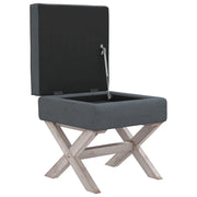 Sgabello contenitore 45 x 45 x 49 cm velluto grigio scuro 02_0010869