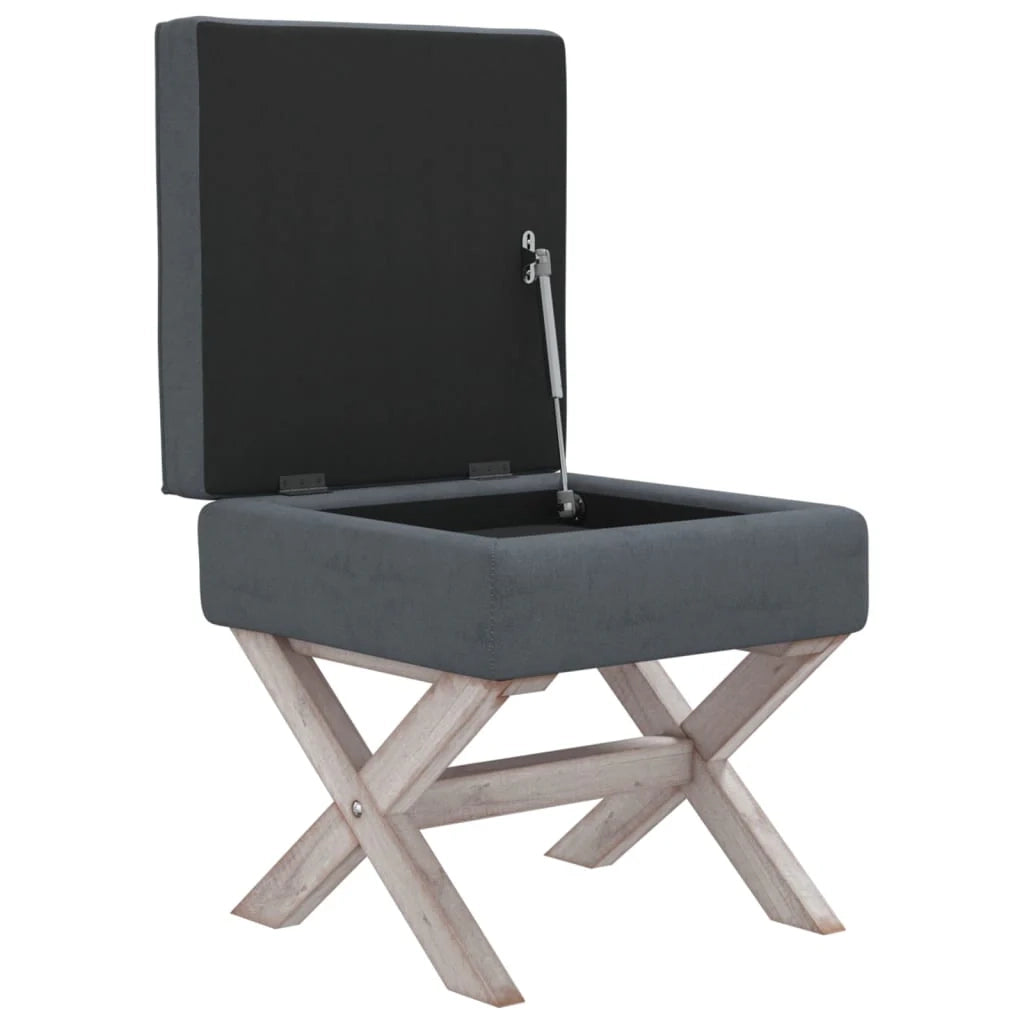 Sgabello contenitore 45 x 45 x 49 cm velluto grigio scuro 02_0010869