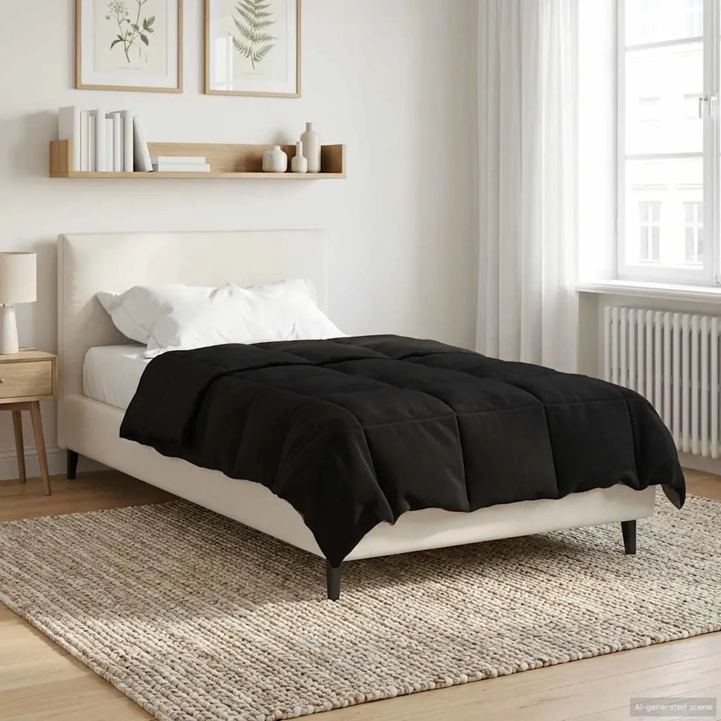 Duvet Invernale Trapuntato Nero 135 x 200 cm Microfibra
