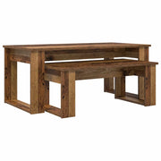 Set di 2 pz Tavolini da salotto | Tavolino da caff¨¨ | Tavolino da Soggiorno Legno vecchio Legno multistrato