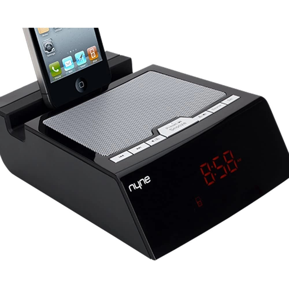 Trade Shop - Orologio Sveglia Per Iphone/ipod Docking Station Lettore Audio Mp3 Aux Radio -