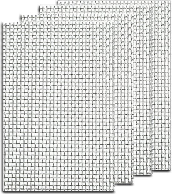 Piastra in acciaio inossidabile - 4 pannelli di schermo - 20 top muis knaagdier - schermo insetticida - aperture di ventilazione casa cucina giardino - 210 x 300 mm