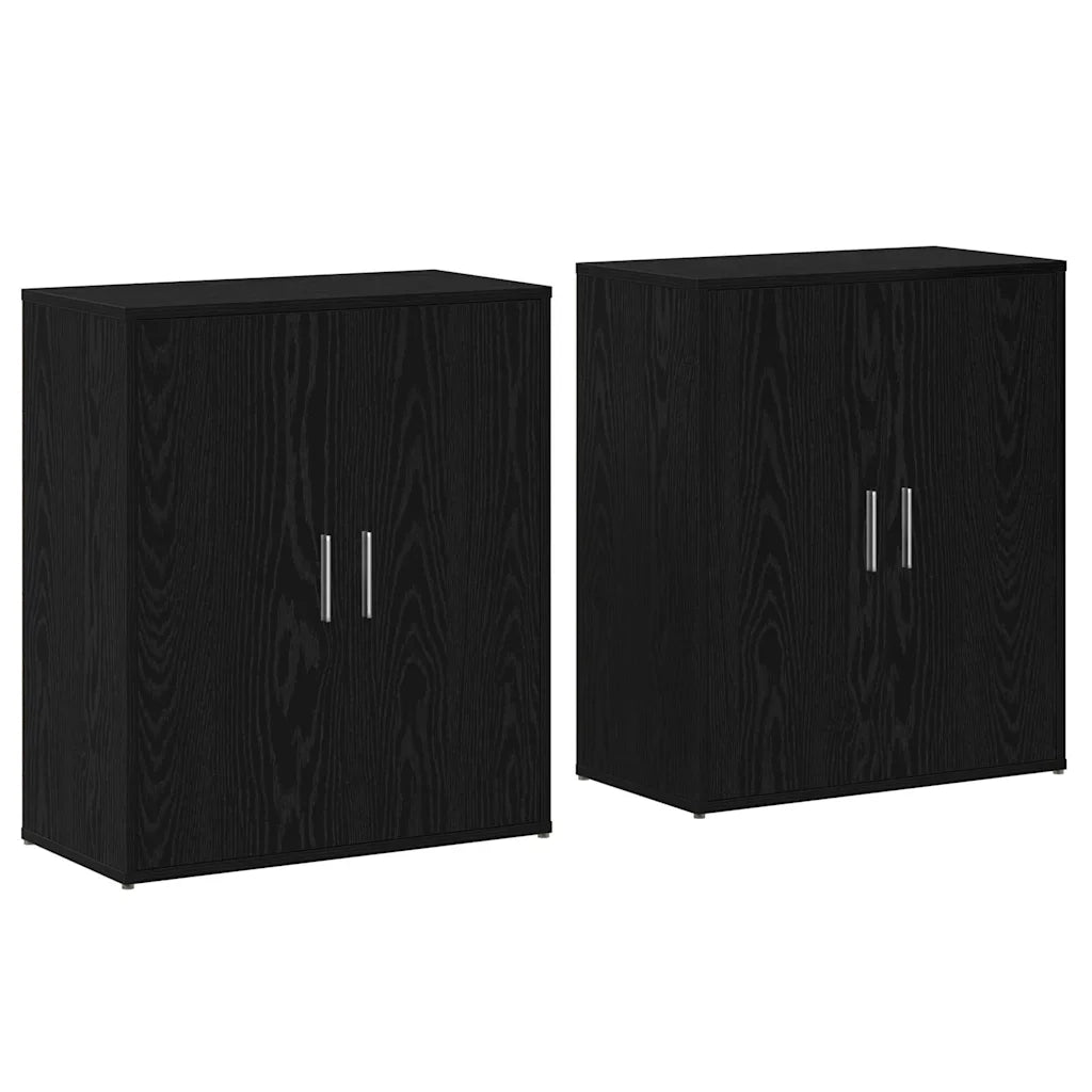 Credenza 2 pcs Rovere Nero 60 x 31 x 70 cm Legno multistrato 3365552