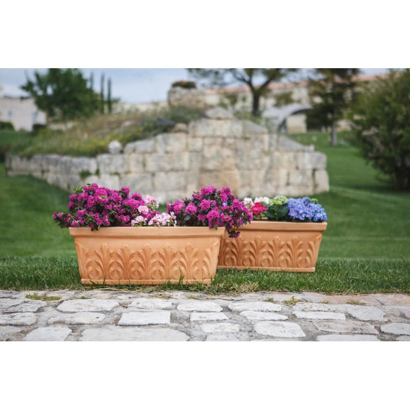Vaso Fioriera decorativa classica tradizionale 60x30 H26 in polimero resistente impruneta per piante per giardini e terrazze - Made in Italy - Monacis