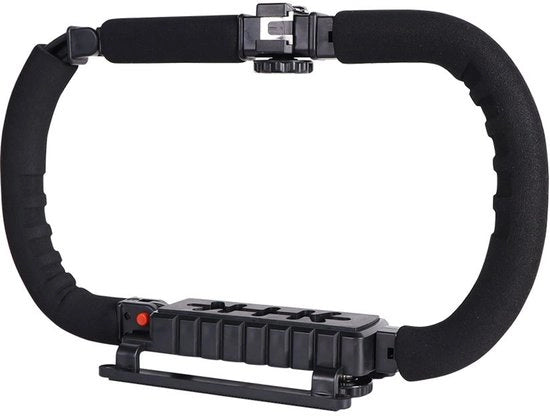 Stabilizzatore a C per macchina fotografica reflex con forma a U ripiegabile