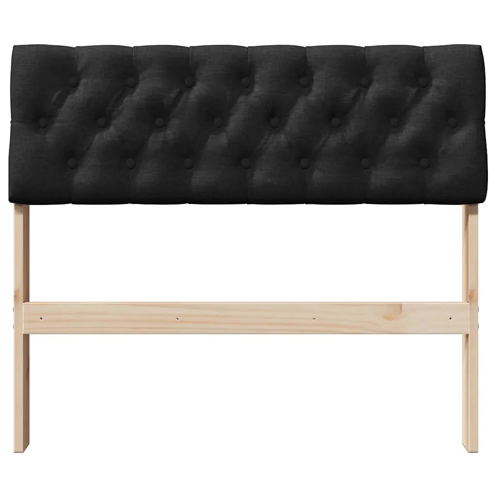Testiera imbottita Nero 90 cm Pino massello 879196