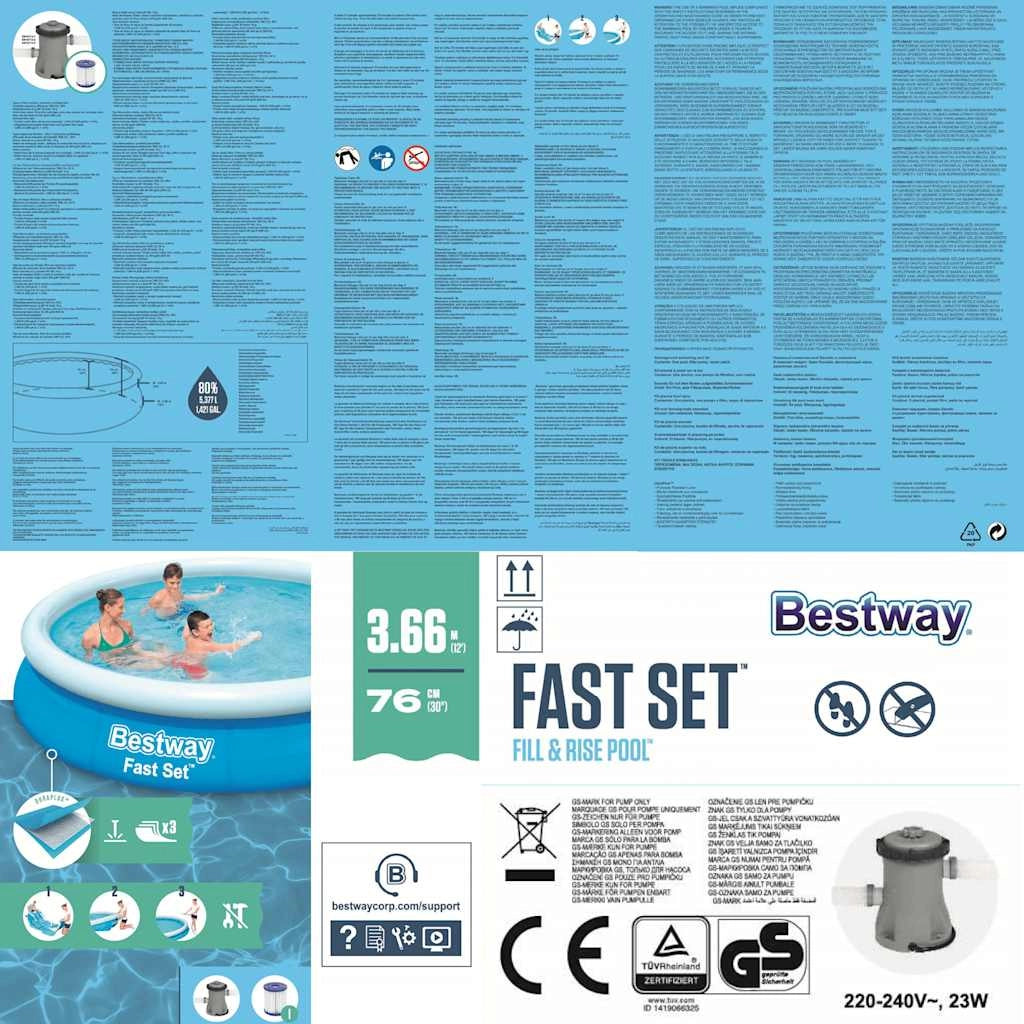 Bestway Set Piscina Fast Set 366x76 cm 57274 3202440