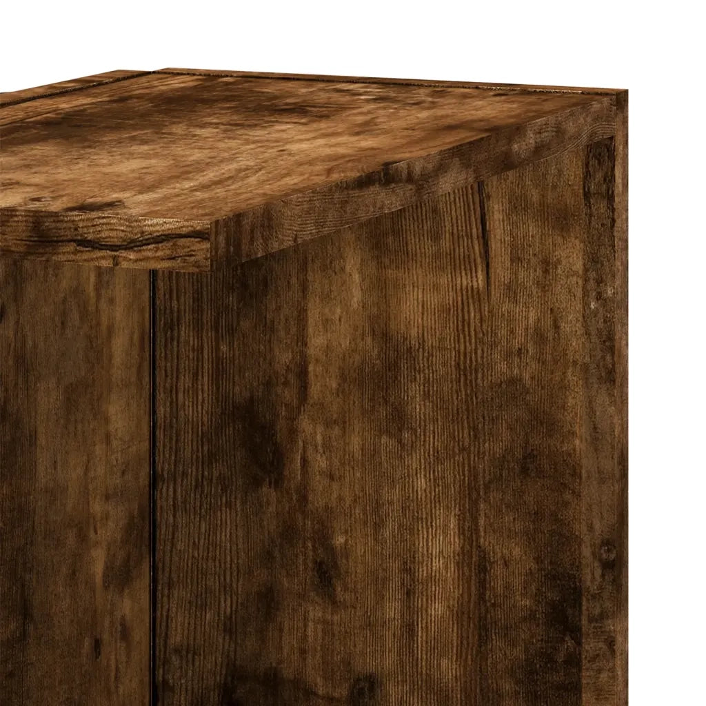 Scaffale Angolare Muro | Mensola a parete Rovere Fumo 36,5x36,5x140cm Multistrato