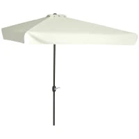 Ombrellone Semicircolare per Parete da Terrazza e Giardino con Manovella, 2.5x2.3m, Crema
