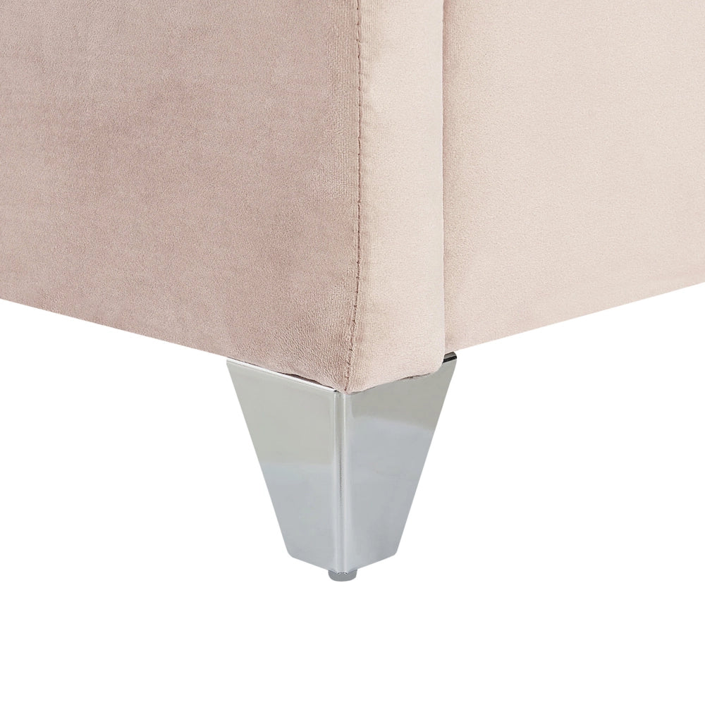Letto a doghe velluto grigio imbottito trapuntato poggiatesta 180 x 200 cm stile glamour elegante