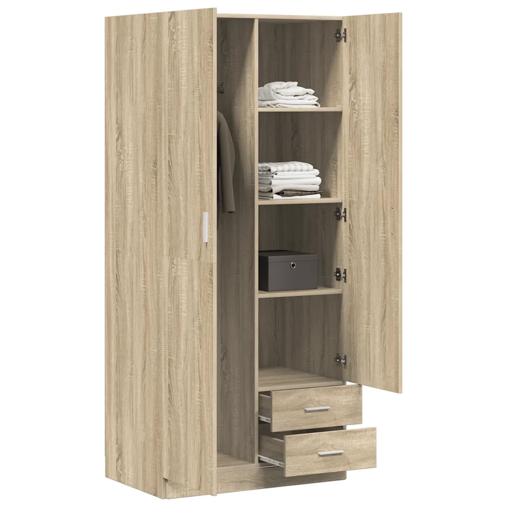 Armadio Rovere Sonoma 80x52x180 cm in Legno Multistrato