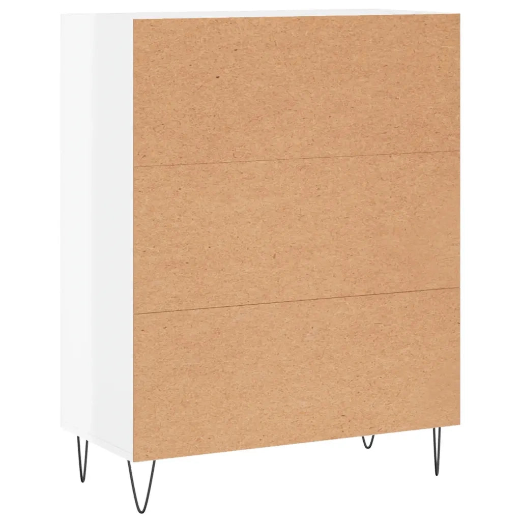 Credenza-Buffet-Armadio da cucina 69,5x34x90 cm in Legno Multistrato Bianco Lucido 515231