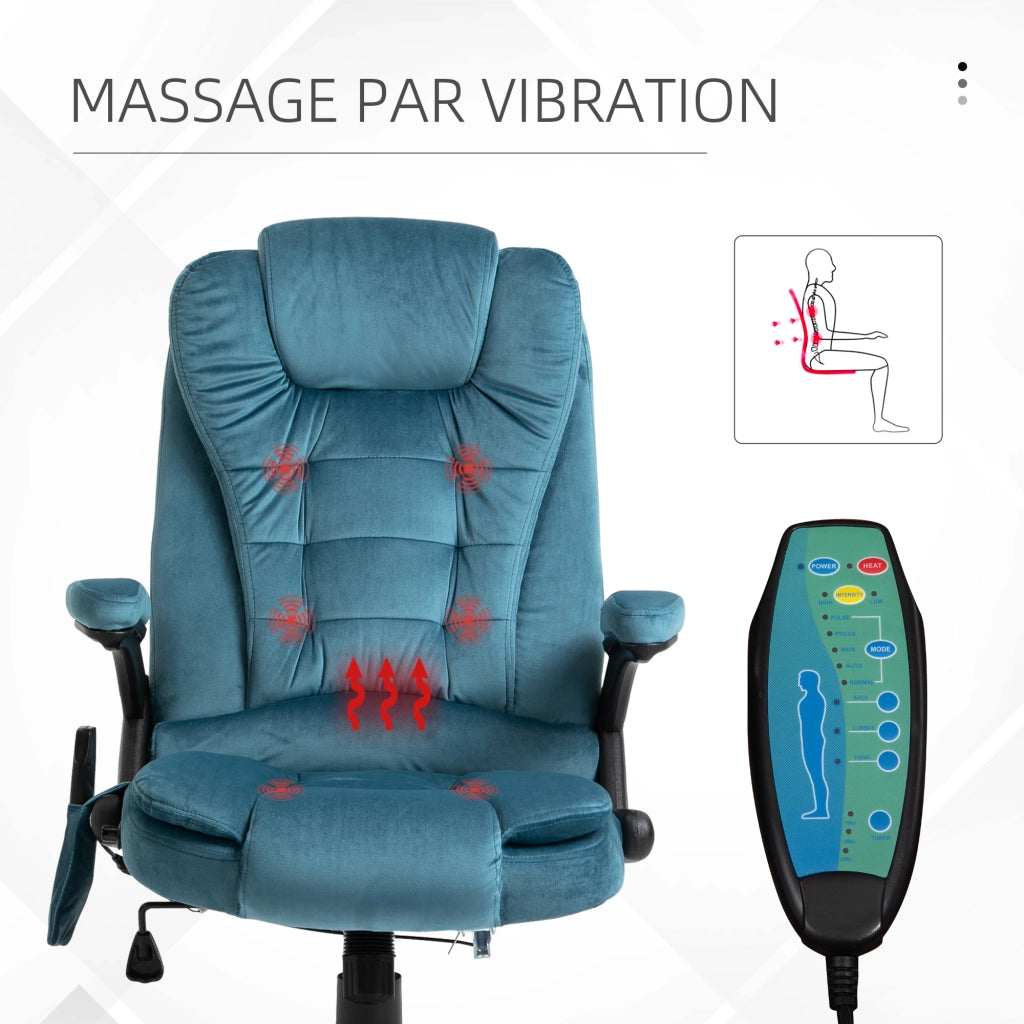 Sedia da ufficio ergonomica ¨C zephmum ¨C blu, tessuto, altezza regolabile