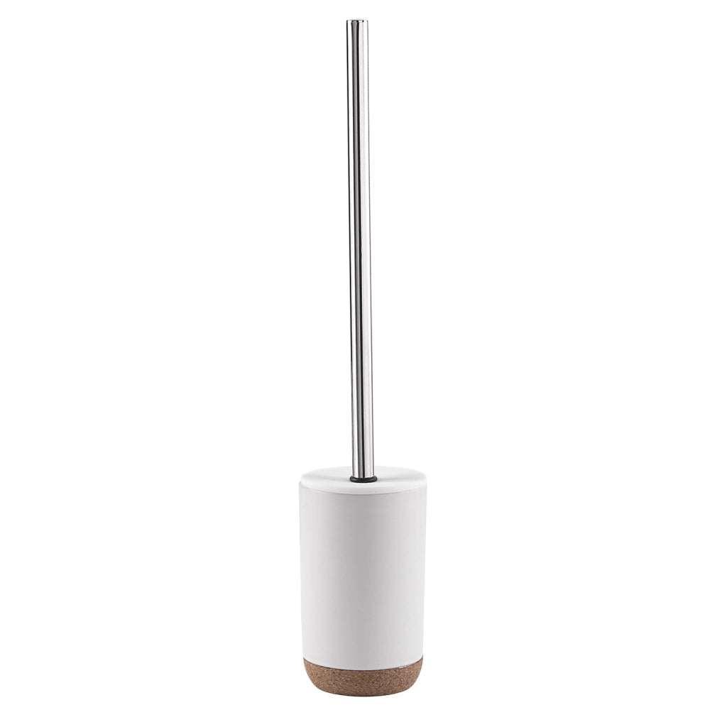 Scopino WC con ciuffo in setole d'appoggio in ceramica e sughero IL33 Gedy serie ILARY Bianco