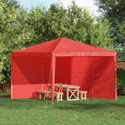 Parete per tenda da festa 2 pcs Rosso 300 x 195 cm PE e Acciaio 42033006