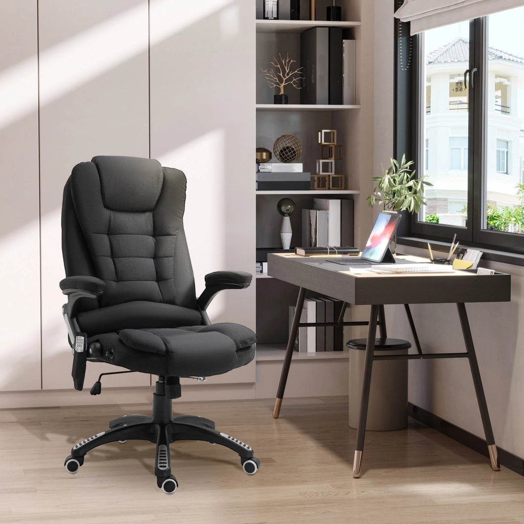SEDIA Ufficio ergonomica con funzione massaggio e riscaldamento, nera, girevole 360°