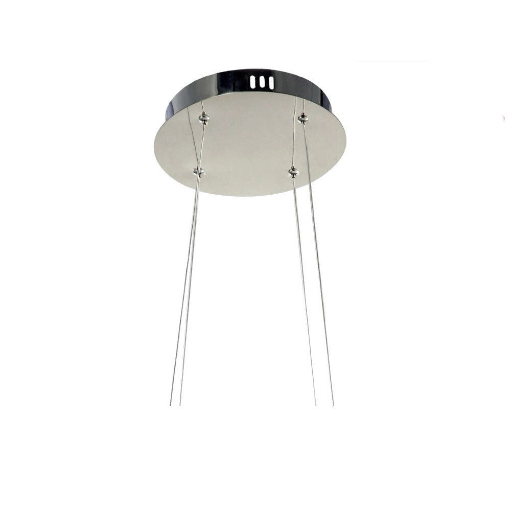 Trade Shop - Lampadario Led Moderno Intrecciato 60w Ip20 Cromato Cct Tripla Colorazione Luce A50-a3c -