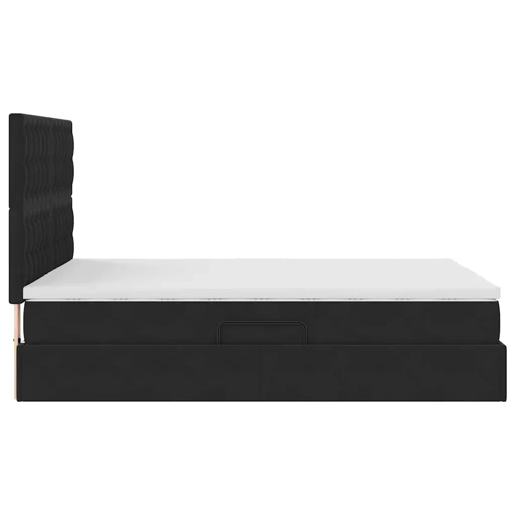 Letto con contenitore e materasso Nero 140 x 200 cm Velluto 3372155