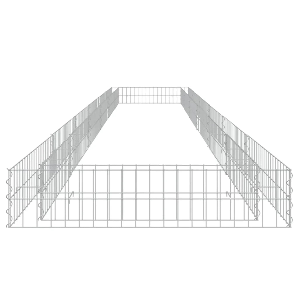 Aiuola rialzata in gabbione di acciaio zincato 600 x 100 x 20 cm Argento 02_0039898