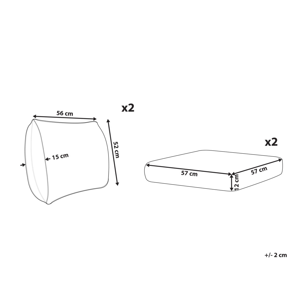 Set di copricuscini per esterni per seduta e schienale grigio scuro UV resistente stile minimalista