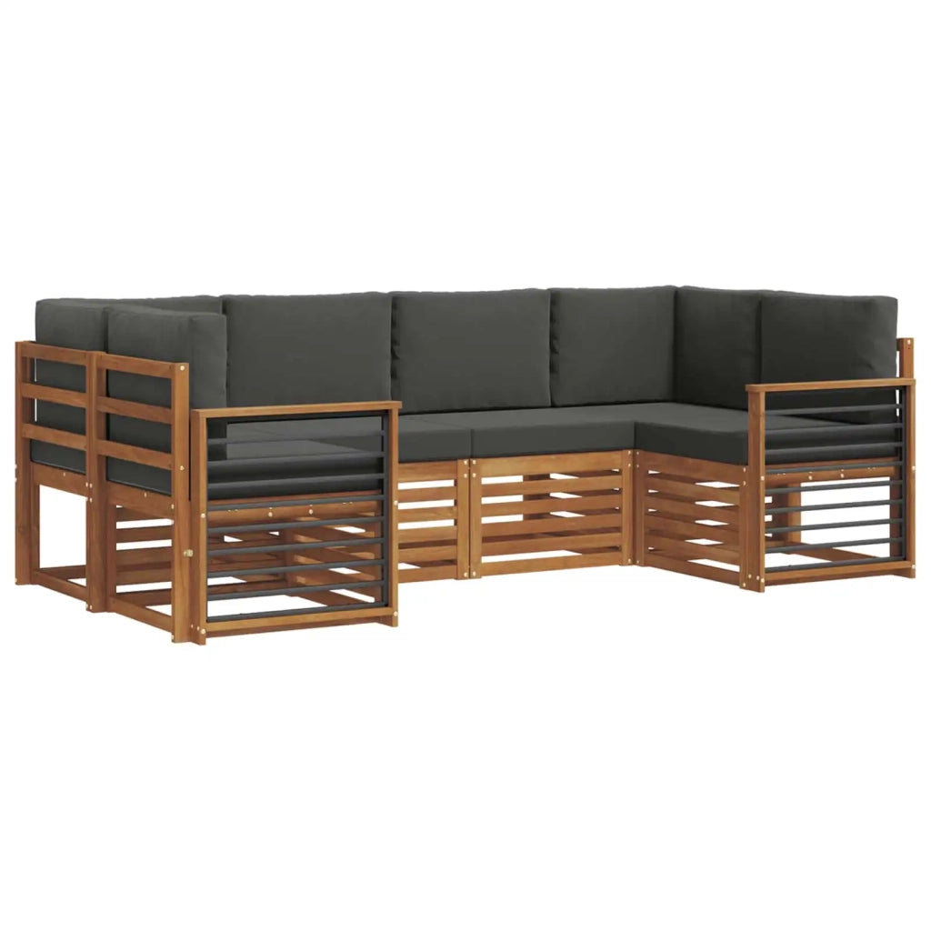Set divano sezionale con cuscino 6 pcs Naturale e Antracite 3375382