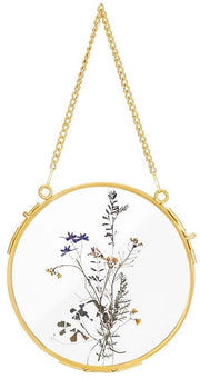 Quadro di Foto con Fiori Secchi - Design Moderno - Vetro Giallo - Vetro Doppio - Ideale per la Decorazione di Parete - Adatto per Foto ...