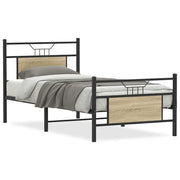 Letto singolo | Letto per adulti | Giroletto senza Materasso Rovere Sonoma 80x200 cm in Truciolato