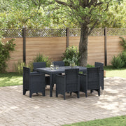 Set da Pranzo da Giardino in 7 Pezzi con Cuscini Antracite Polyrattan