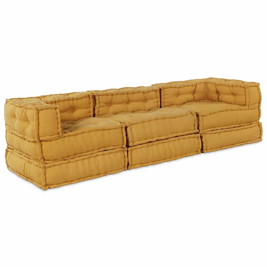 Divano modulare 3 pcs Giallo Tessuto 3315082
