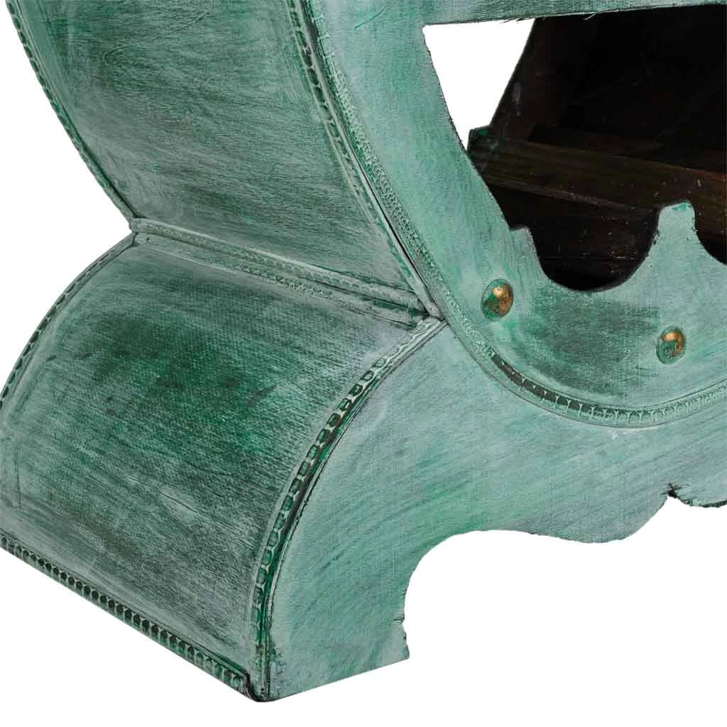 Portabottiglie in legno blu 46x27x85h