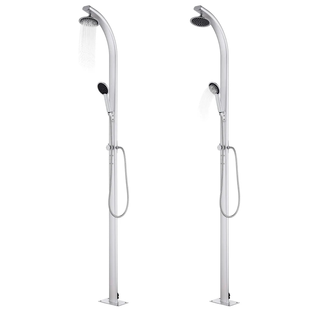 Doccia da Giardino con Base Grigia 220 cm in Alluminio CFW1641768
