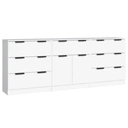 Credenze 3 pz | Madia | Buffet da pranzo | Armadio da pranzo Bianche in Legno Multistrato