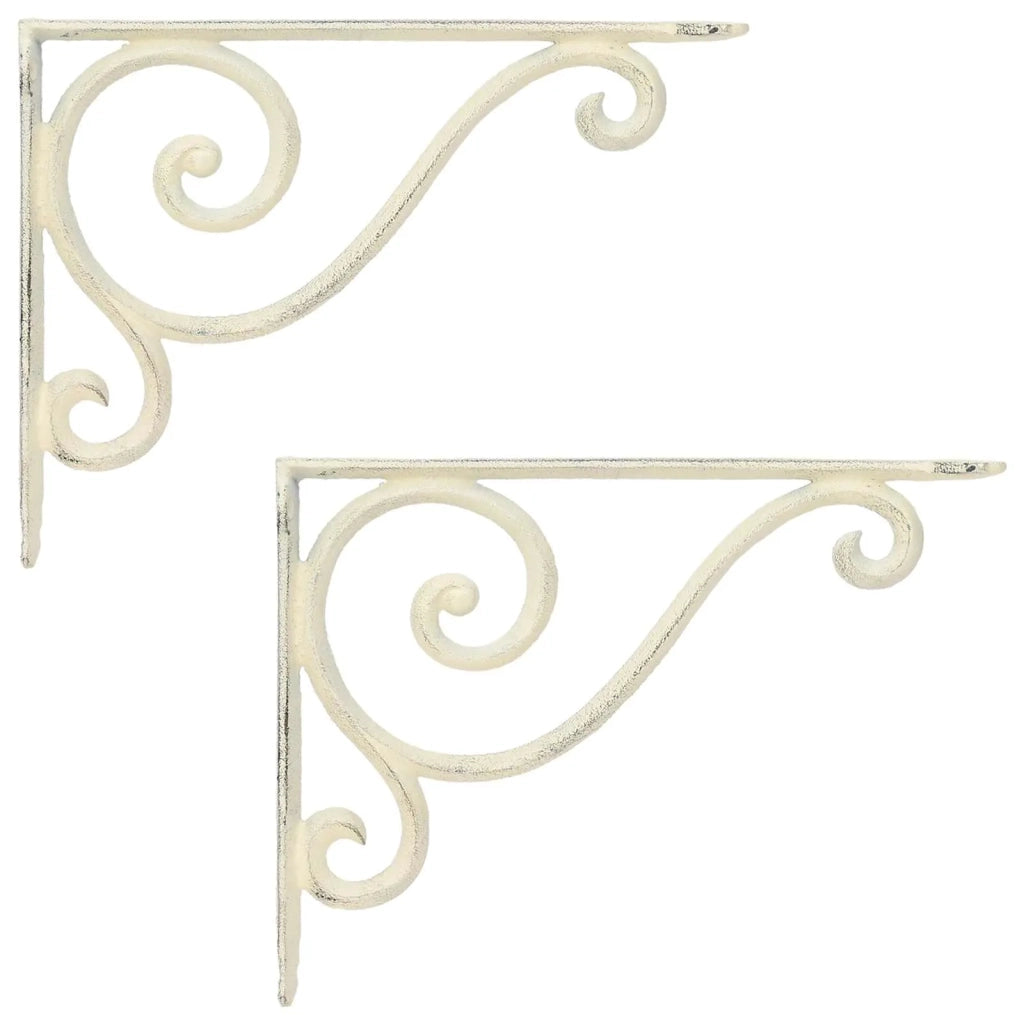 Supporti per mensole da parete 2 pz Bianco Antico 42038873