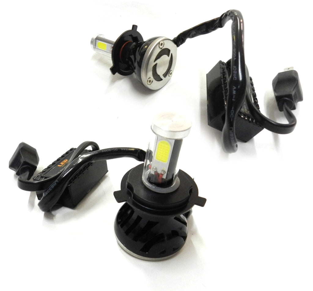 COPPIA LAMPADE FARI RICAMBIO PER AUTO 4 LED 8S H4 ALTA LUMINOSITA' BIANCO FREDDO