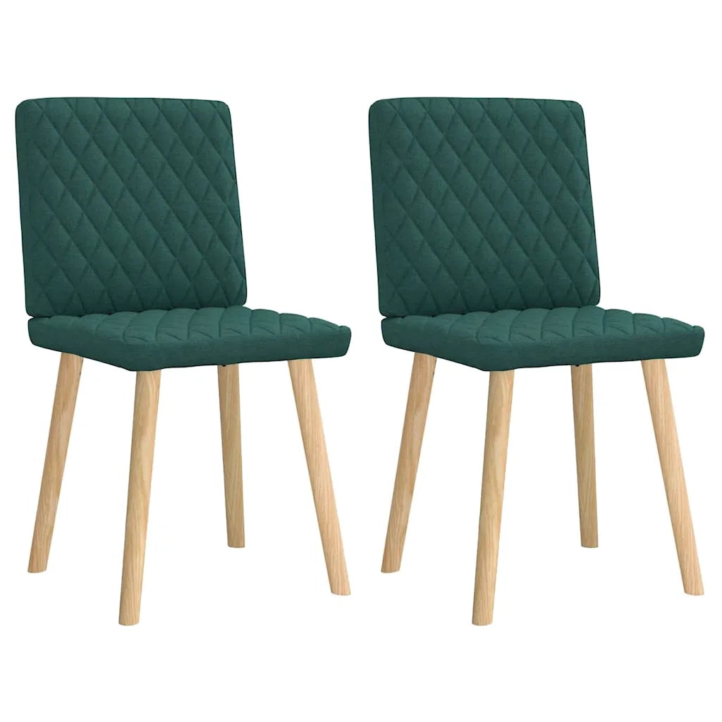 Sedie da Pranzo 2 pz Verde Scuro in Tessuto 4101126