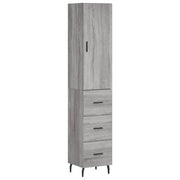 Buffet credenza cassettiera armadio mobile contenitore organizer cucina soggiorno salotto rovere Sonoma alto 34,5 x 34 x 180 cm legno ingegnerizzato grigio 02_0035329