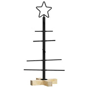 Albero di Natale in metallo con supporto-Decorazioni natalizie Nero 60 cm
