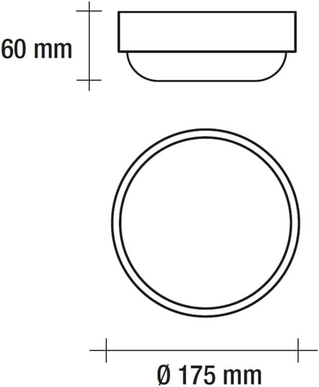 PLAFONIERA TONDA IP65 DA ESTERNO 20W 4000K 1500 LM IN PVC ANTRACITE VIVIDA