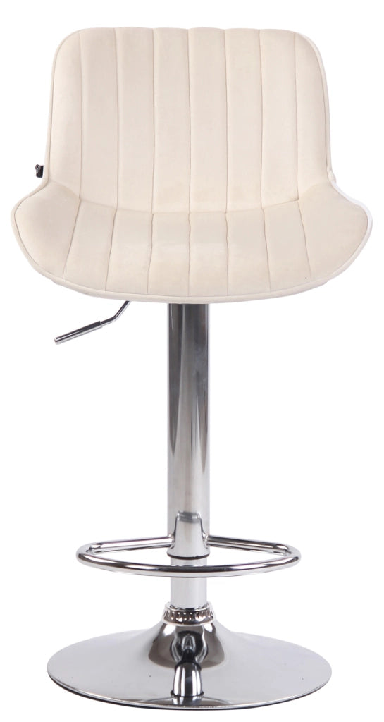 Set di 2 sgabelli da bar Lentini Velvet crema,cromo