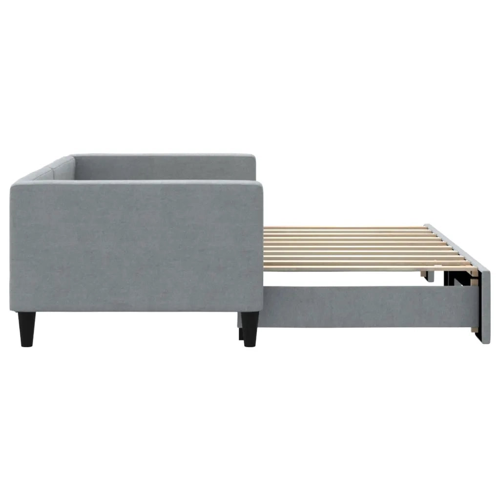 Divano Letto con Letto Estraibile Grigio Chiaro 90x190 Tessuto 3196588