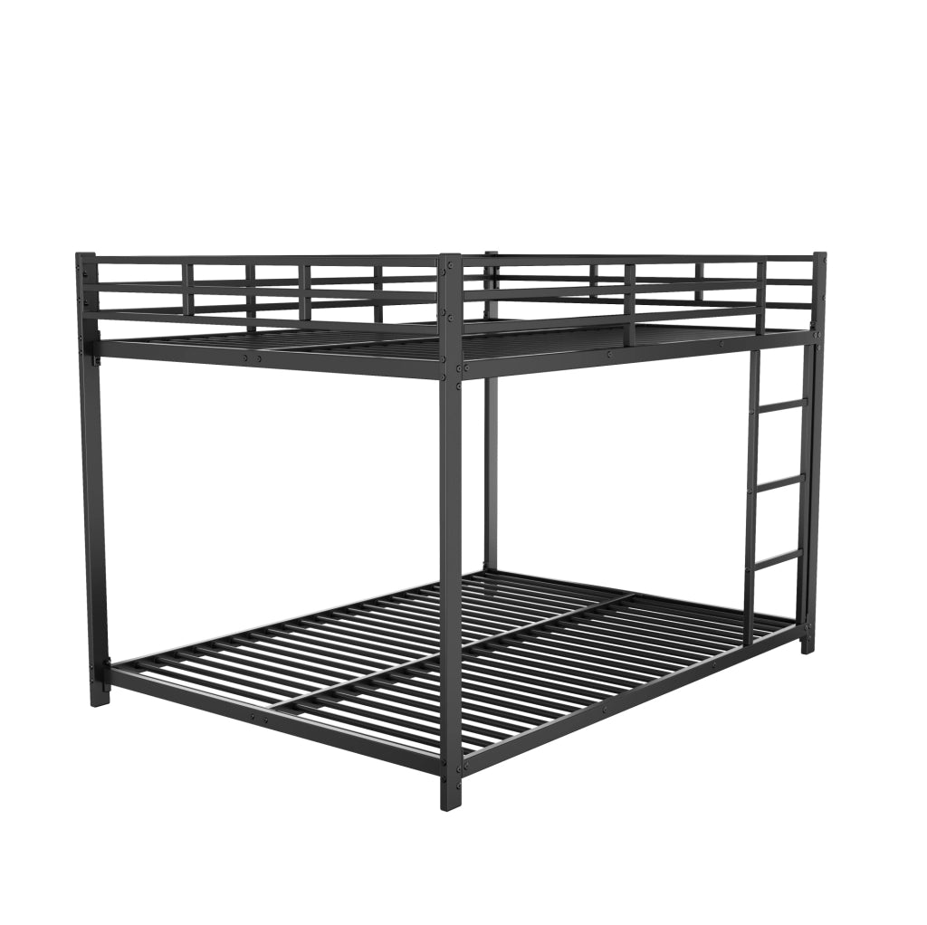 Letto a castello per bambini 140x200 cm in metallo nero con reti a doghe