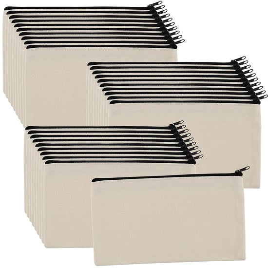 Etui in tessuto bianco - Sacchetti da etichettare - 30 pezzi